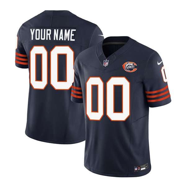 Men's Chicago Bears Active Player Custom 2023 F.U.S.E. Navy Throwback Limited Football Stitched Jersey - Click Image to Close